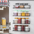 ROFAY Spice Rack Organiser, 4 Pack Wall Mounted Tier Shelf with Adhesive Sticker & Screws for Spices, Herbs, Jars and Other in Cupboard/Kitchen/Cabinets/Pantry