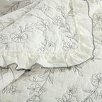 MarCielo 3-Piece 100% Cotton Bedspread Lightweight Quilt Coverlet Embroidery Farmhouse Bedding Set (Floral,King (106" X 98"))