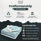 Gold Case Throw Blanket for Couch – 100% Recycled Turkish Cotton Blankets – Elegant Decorative Throw Blankets for Living Room Sofa – Woven Throws for Couch – Vintage Turquoise– 50x60 (Set of 2)
