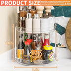 2 Tier Lazy Susan Turntable for Cabinet,Countertop,Pantry,9.5"W Spinning Seasoning Organizer,Double Rotating Kitchen Spice Rack Organizer and Condiments,Medicine,Vitamin Bottle Organizer Carousels,2Pc