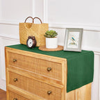 Solino Home Linen Table Runner 48 Inches - 100% Pure Linen Pine Green Table Runner 14 x 48 Inch Ideal for Dresser and Coffee Tables - Fall, Autumn, Thanksgiving - Fete