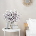 Sggvecsy 6 Pcs Babys Breath Artificial Flowers Gypsophila Bouquets Bulk Real Touch Fake Silk Flowers for Home Wedding DIY Floral Arrangement Kitchen Table Centerpiece Festival Decoration (White)