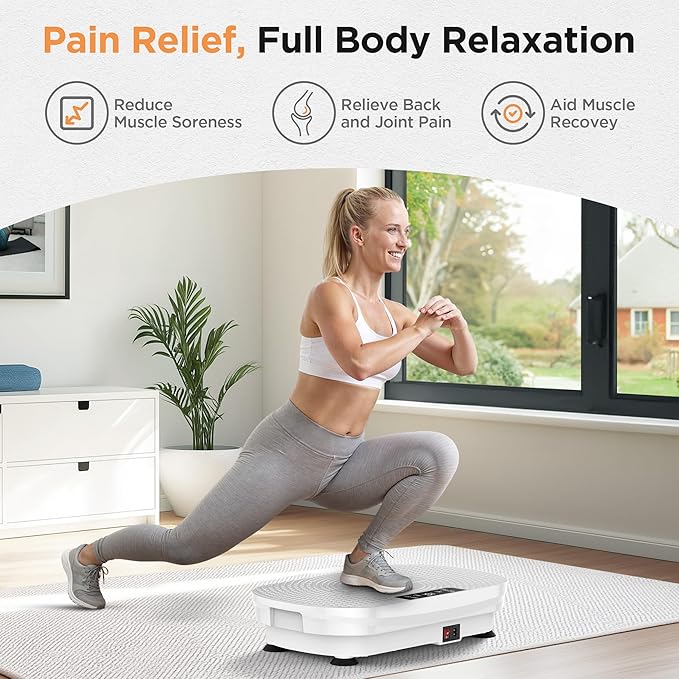 FEIERDUN Vibration Plate Exercise Machine, Vibration Plate for Lymphatic Drainage, Power Plate Vibration Platform for Weight Loss, Toning & Wellness