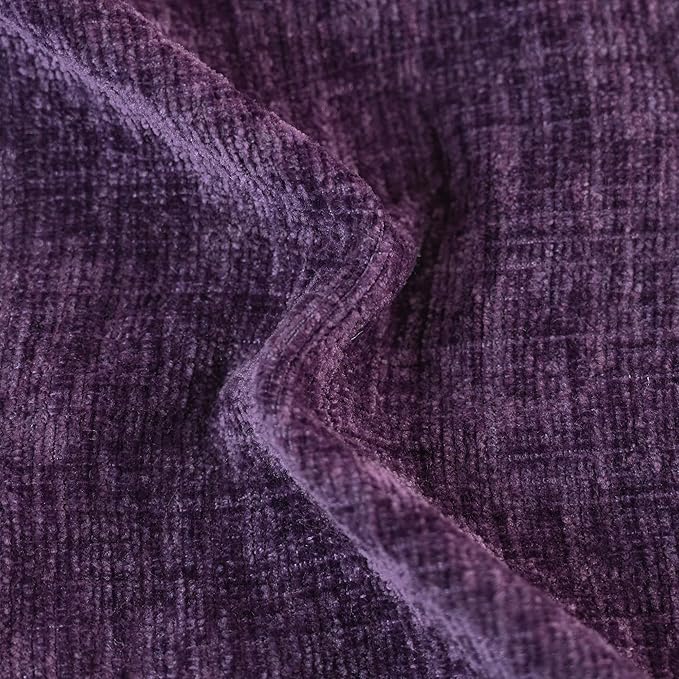 CaliTime Throw Pillow Covers Decorative 16 X 26 Inches Pack of 2 Cozy Chenille Cushion Cases for Couch Sofa Bed Living Room Home Plum Purple