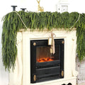 9FT Christmas Norfolk Pine Garland -1PCS, Artificial Pine Needles Garlands Faux Greenery Fake Garland for Holiday Fireplace,Table,Window,Stairs,Mante,Indoor Outdoor Decor
