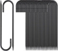 16 Inch Rebar Stakes J Hook 26 Pack Ground Stakes Heavy Duty Tent Stakes with Chisel Point End Chain Link Fence Stakes Galvanized Steel Ground Anchors Metal Spikes Black Coated