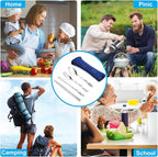 20PCS Premium Travel Utensils With Case, Stainless Steel Reusable Portable Utensils Set With Case, Lengnoyp Travel Silverware Set With Case for Lunch Box Camping, Silver