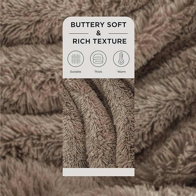 Bedsure GentleSoft Fluffy Brown King Size Blanket for Bed, Thick Soft Sherpa Fleece Faux Fur Bedding Fuzzy Plush Winter Warm Large King Blanket, Cozy Brown Gifts for Men Women, 108x90