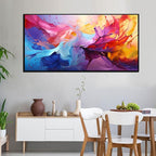 Abstract Wall Art for Living Room, Colorful Canvas Wall Decor for Bedroom, Framed Picture Print, Large Size 59x29 Inches