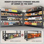 5000LBS Storage Shelves,71" W Garage Shelving Heavy Duty Metal Adjustable Garage Shelves, Shelving Units Industrial Shelving for Warehouse,71" W x 24" D x 69" H,Black