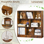 8 Cube Bookshelf with Base - 3 Tier Storage Organizer by LEYAOYAO