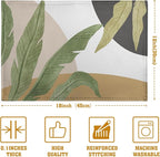 Tropical Palm Leaf Linen Placemats Set of 4 Summer Green Banana Leaves Themed Kitchen Place Mats Washable Non-Slip Heat Resistant Fabric Dining Table Placemats 12x18 Inch