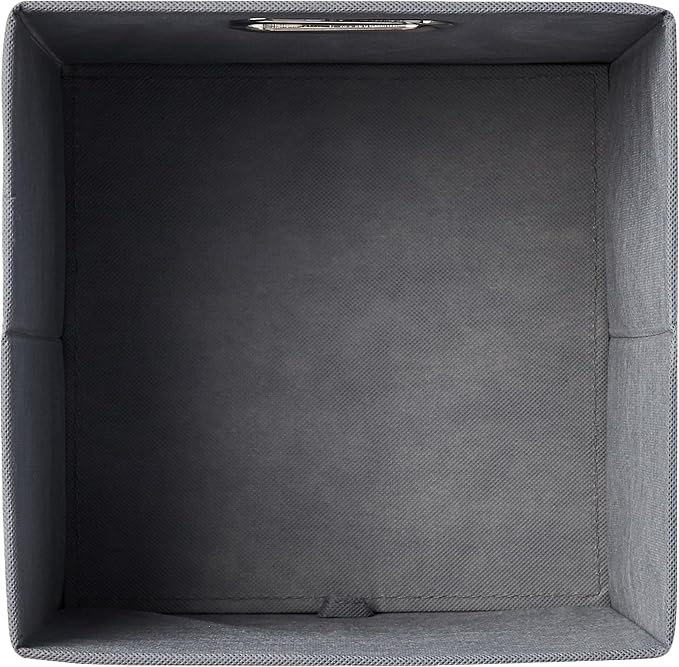 Amazon Basics Collapsible Cube Storage Organizer Bins, 6-Pack, 10.5 x 10.5 x 11 inches, Light Grey