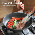 SENSARTE Nonstick Frying Pan Skillet with Lid, Omelet Pan with Cover, Healthy Cooking Chef's Pan, Kitchen non stick Pan, Free of Intentionally Added PFOA (10inch + Glass Lid)