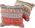 NEWLAKE Striped Classical Style Cotton Throw Pillow Covers (2 Pieces, 18X18 Inch)
