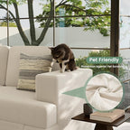 63" Corduroy Sofa Couch Loveseat for Living Room, Small Seep Seat Loveseat Sofa for Bedroom, Comfy Chenille Couch for Small Spaces, White Corduroy