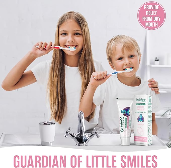 SprinJene Natural Kids Toothpaste, Bubblegum | Natural Children’s Toothpaste for Cavity Protection | Fluoride Toothpaste for Toddlers | 1 Pack