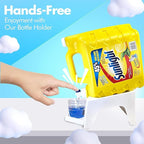 TidyFriend 3 Pack Laundry Detergent Dispenser with Tray & Strap, Laundry Soap Dispenser with Non-Slip Rubber Feet for Washing Room Organization, Easy Pour (White)