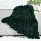 GONAAP Fuzzy Faux Fur Throw Blanket Twin Size Forest Green Super Soft Cozy Plush Fuzzy Shaggy Blanket for Couch Sofa Bed (Forest Green, Twin(60"x80"))