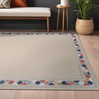 Beverly Rug Outdoor Rug 6x9 Modern Bordered Area Rugs for Indoor and Outdoor Patio Easy to Clean Non Shedding Living Room Porch Garden Washable Outside Carpet (6 x 9 Beige)