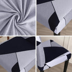 JQinHome Pattern Chair Covers for Dining Room Set of 6, High Stretch Removable Washable Parsons Chair Slipcover for Home Party Hotel Wedding Ceremony (White Grey,6PCS)