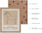 Poster Master Vintage Poster - Retro Minimalist Print - Gift for Artist, Friend - Horse, Line Drawing, Sketch, Abstract - Wall Decor for Living Room, Bedroom, 11x14 Beige Framed