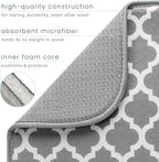 S&T INC. Dish Drying Mat, 16” x 18”, Absorbent Microfiber Kitchen Counter Mat, Dish Drying Pad for Dishes, Utensils, Pots and Pans, Large, White Trellis
