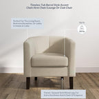 BELLEZE Accent Barrel Chair, Faux Leather Round Club Tub Sofa Corner Chair with Flared Legs and Cozy Soft Padding for Living Room Bedroom Waiting Room - Beige
