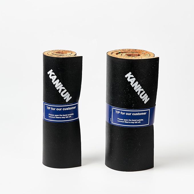 KANKUN Coco Coir Door Mat with Heavy Duty Backing, Welcome Doormat (17" x 30"), Doormat Entrance (Plain - Anti Shedding)