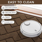 hicorfe Front Door Mat Outside Entrance,32"x40" Absorbent Muddy Dirt Resist Welcome Door Mats Outdoor Indoor,Stain and Fade Resistant,Non Slip Backing Entry Mat Doormat for Entryway(Dark Brown)
