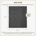 Carriediosa Chunky Knit Throw Blanket 50" X 60", 100% Hand Made Large Chenille Loop Yarn Soft Fluffy Throws for Couch Sofa Bed, Big Crochet Cozy Heavy Thick Cable Woven Blankets, Dark Grey