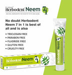 Herbodent® NEEM 7 in 1 Toothpaste-6.53Oz Pack of 1 | Organic Herbs-Neem, Black Seed & Xylitol for Anti Cavity, Cardamom & Mint for Freshness, Baking Soda for Great Cleaning-No Fluoride & No Paraben