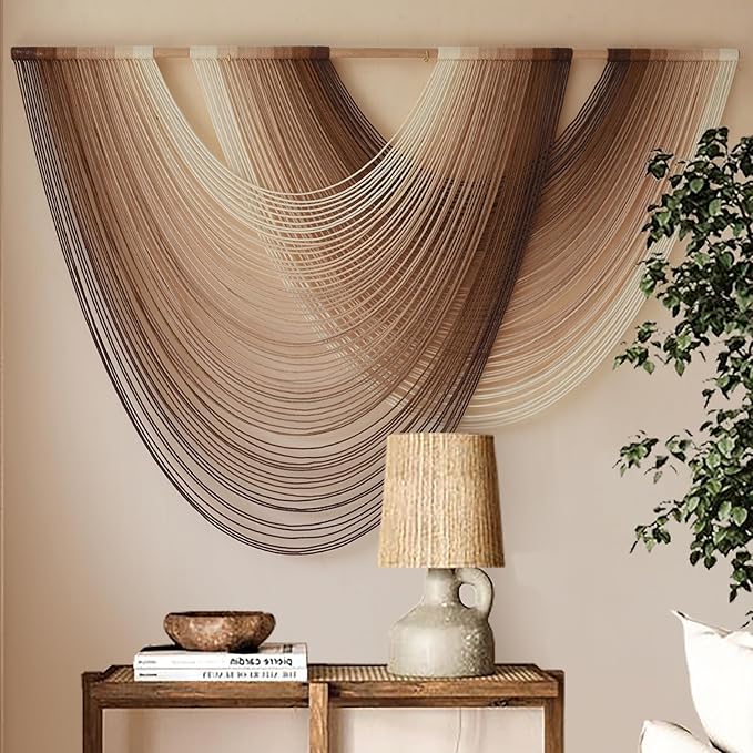 Macrame Wall Hanging Dip-Dye Boho Home Decor Fiber Wall Art Craftsmanship Bedroom Livingroom 57" W x 39" L