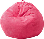 Hobestluk 3.5FT Bean Bag Chair Adult Bean Bag Chair Large Bean Bag Chair with Filler Included Teardrop Bean Bag with Removable Cover for Bedroom Living Room - (Large, Pink)