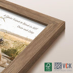 VCK 24x36 Poster Frame 3 Pack - Brown Walnut, Natural Textured Solid Wood Picture Frame, Wall Mounting Hanging