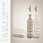 COOK WITH COLOR Glass Olive Oil Bottle Dispenser - 2 Pack- 17oz Oil and Vinegar Cruet - Olive Oil Carafe Decanter for Kitchen