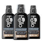 Hello Activated Charcoal Extra Freshening Mouthwash, Natural Fresh Mint and Coconut Oil, Fluoride Free, Alcohol Free, Vegan, SLS Free and Gluten Free, 16 Fl Oz (Pack of 3)