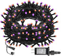DAZZLE BRIGHT Halloween 300 LED String Lights, 100FT String Lights with 8 Lighting Modes, Halloween Decorations for Party Carnival Supplies, Outdoor Yard Garden Decor (Purple & Orange)