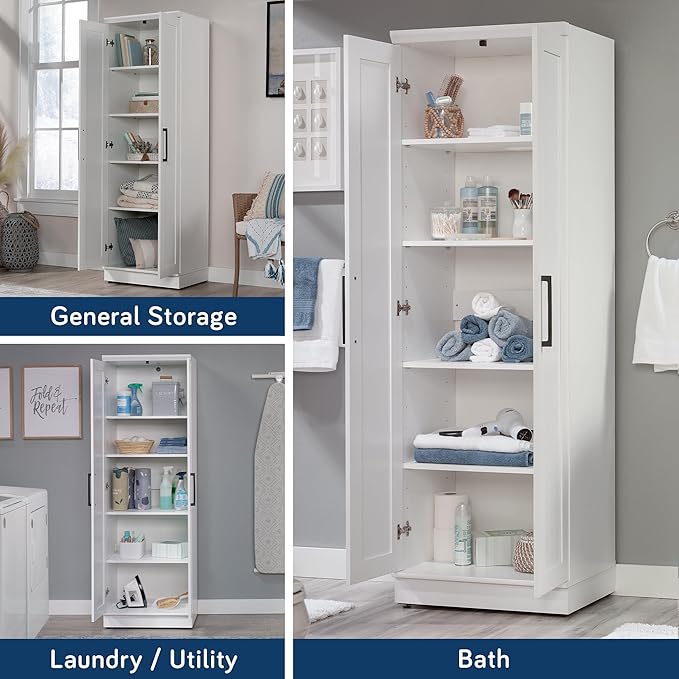 Sauder HomePlus Storage Cabinet/ Pantry cabinets, Soft White finish