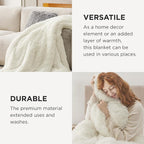 Bedsure GentleSoft Fluffy Cream Blankets Queen Size for Bed, Thick Sherpa Faux Fur Fleece Fuzzy Plush Winter Warm Heavy Soft Full Queen Blankets, Bedroom Decor Cream Gifts Cozy Gifts for Women, 90x90