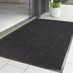Large Front Door Mat, 60" x 36" Durable Front Doormat, Heavy Duty Large Welcome Door Matt for Home Entrance, No Slip Rubber Low Profile Door Mats for High Traffic Area