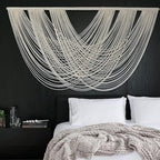 Flber Macrame Wall Hanging Large 57.00" W x 31.00" L Macrame Wall Decor Large Yarn Tapestry Home Boho Wall Decor