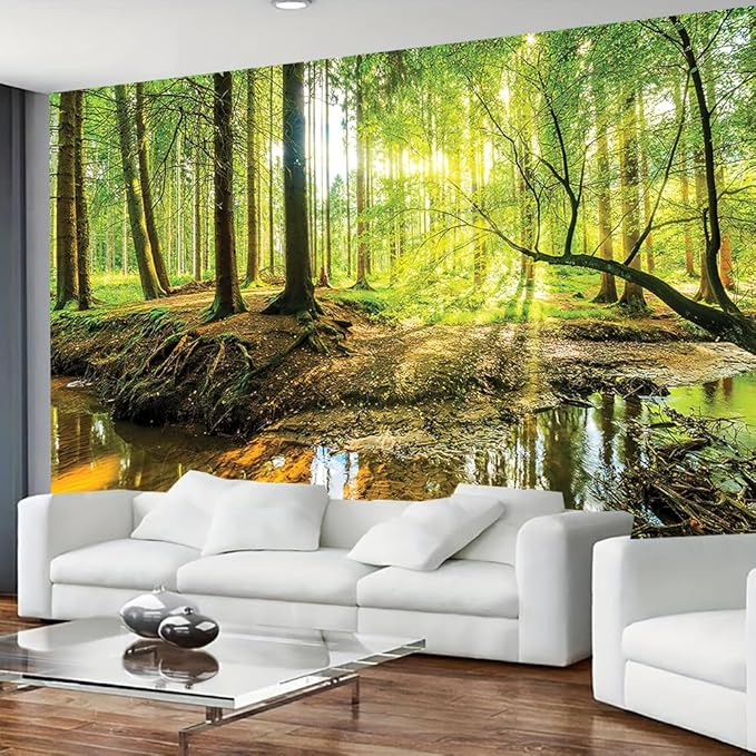 FENDROM Forest Tapestry Wall Hanging Trees Trunk Nature Green Sunlight Wall Tapestry for Livingroom Bedroom Dorm Home Decor