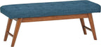 Amazon Basics Modern Haraden Upholstered Button-Tufted Bench, Blue, 16 x 44 x 17 in (Previously Rivet brand)