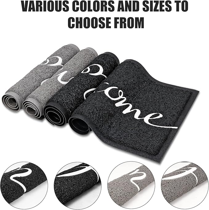 Front Door Mat - Non Slip, Durable Welcome Mat for High Traffic Areas (36"x24" Black)