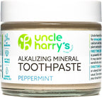 Uncle Harry's Peppermint Remineralizing Toothpaste | Natural Whitening Tooth Paste Freshens Breath & Promotes Enamel | Vegan Fluoride Free Toothpaste