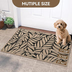 Front Door Mat Indoor Outdoor Entrance, 17''x30'' All-Season Waterproof Welcome Mat, Heavy Duty Non-Slip Rubber Backing, Patio Porch Doormat, Low Profile, Trap Dirt and Moisture, Brown