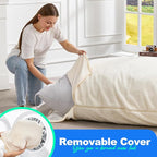 Hobestluk 3 in 1 Bean Bag Chair Giant Bean Bag Chairs for Adults with Plush Faux Fur Cover Convertible Bean Bag Floor Cushion with Machine Washable Cover for Living Room (Plush White)