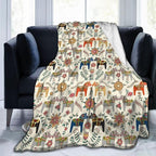 Swedish Dala Horses Throw Blanket Soft Fleece Blanket Men Women Gift for Kids Boys Girls for Party Couch Sofa Bed Deco Blankets 50x40