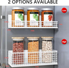 Magnetic Basket Fridge Organizer Wire Bins Pencil Holder Whiteboard Accessories Home Kitchen Organization (Black-High)